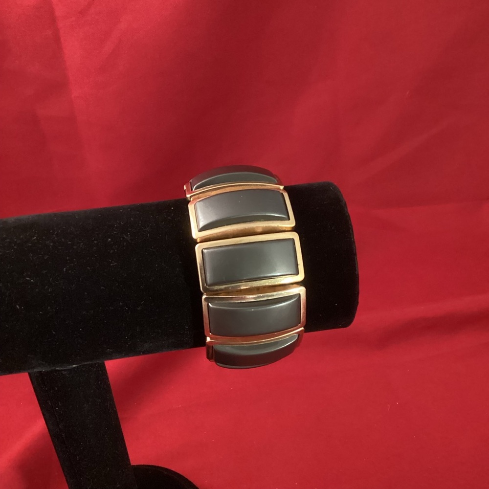 Vintage Allegro Grey and Gold tone Bracelet